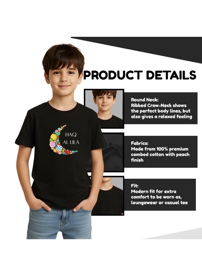 PRINTSHOP4ME Haq Al Laila Kids Unisex Tshirt-Round Neck Tshirt For Boys And Girls|Cotton Fabric Tshirt|Ramadan Festival Tshirt|Half Sleeve Tshirt - Image 5